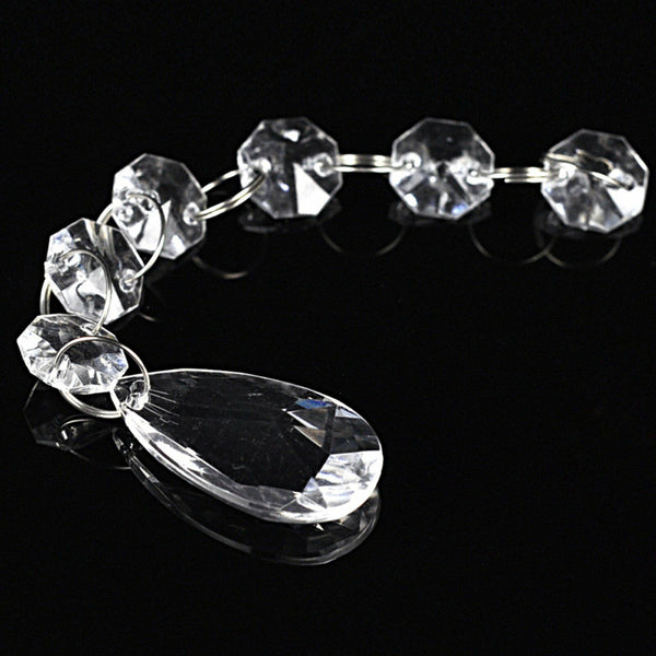 9x 1M Acrylic Bead Curtain Crystal Chandelier Diamond Hanging Party Wedding Deco