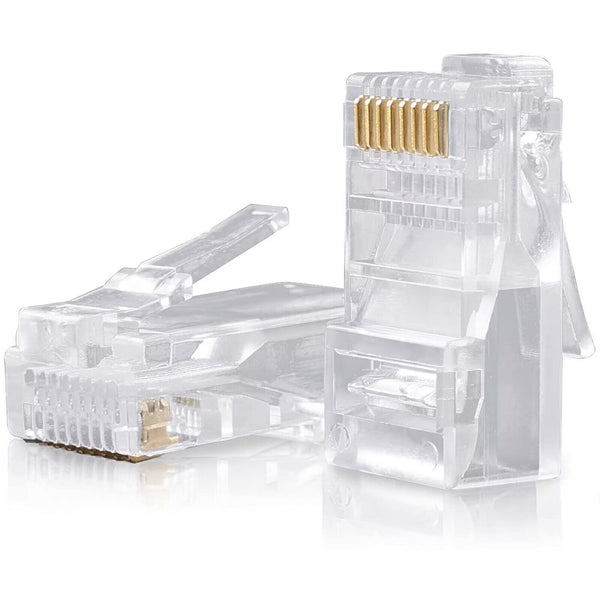 50X RJ45 Connector CAT6 Plug Modular Crimp 8P8C CAT5e Network Ethernet Cable AU