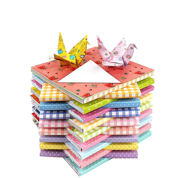 24-120X Square Colored Origami Glitter Folding Paper DIY Crafts Tool Gift Manual