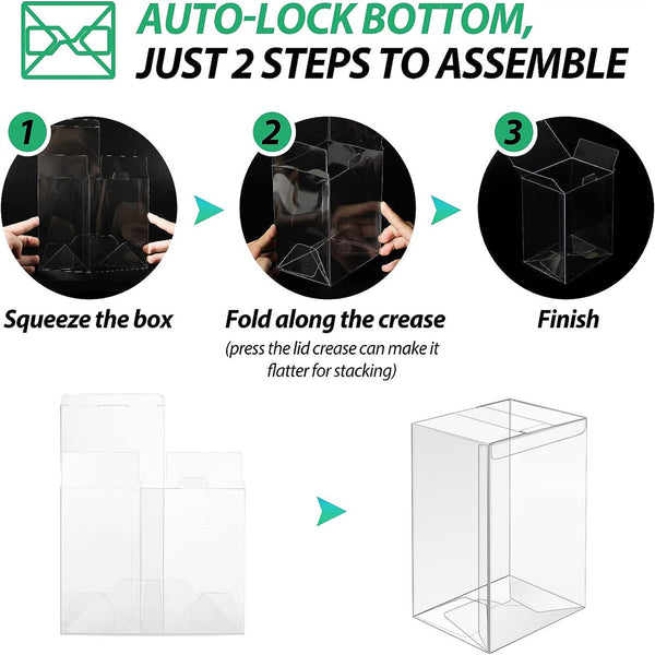 10PCS 4In Vinyl Protector Box Acid Free Plastic Seal Display Case Game Cover Box