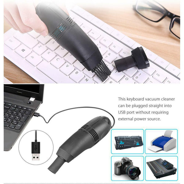 Mini Computer Vacuum USB Keyboard Cleaner PC Laptop Brush Dust Cleaning Kit New