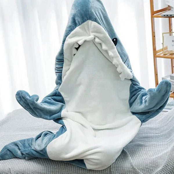 Shark Blanket Super Soft Cozy Flannel Hoodie Shark Sleeping Bag S-XXL