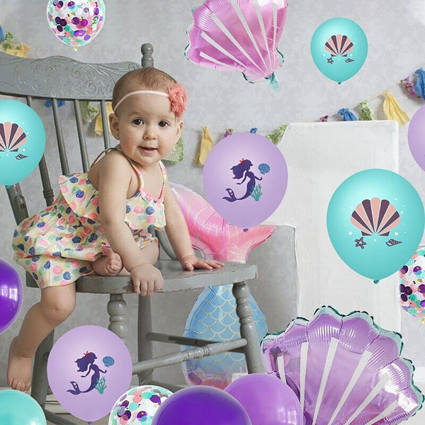 22/44X Mermaid Tail Balloons Set Party Supplies Kids Girls Birthday Decoration