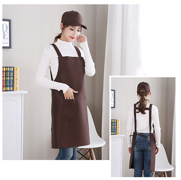 Plain Apron Bib Washable Pocket Butcher Waiter Chef Kitchen Cooking Craft Cafe