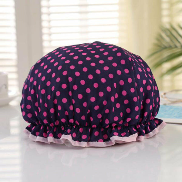 Double Layer Shower Cap Bath Hat Hair Care Women Sleep Waterproof Reusable AU