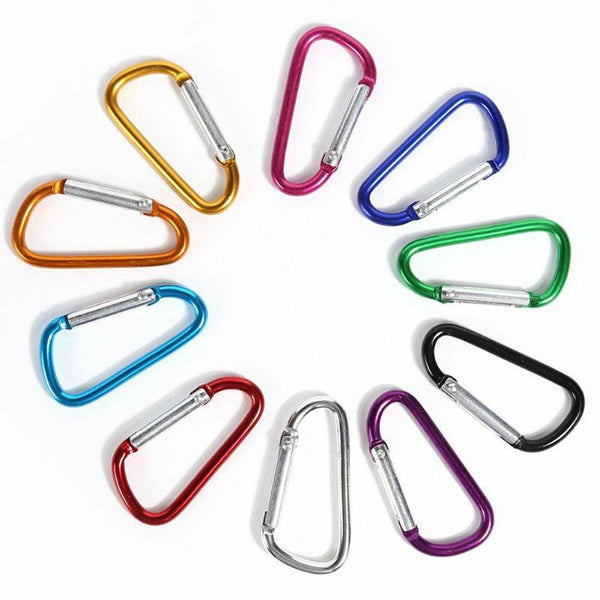 10/20X Aluminum Coloured Carabiner Snap Hook Clip Key chain Key ring Clips Clasp