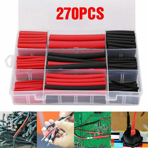 Heat Shrink Tubing Tube Assortment Wire Cable Insulation Sleeving Kit 270 pcs AU - Lets Party