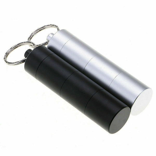 Mini Keychain Aluminum Pill Container Waterproof Medicine Holder Case Keyring - Lets Party