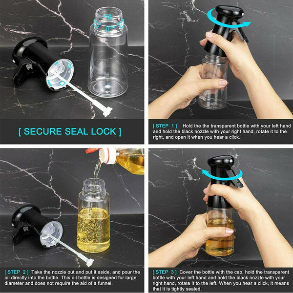 Oil Sprayer Mister 210 ML Spray Bottle Refillable Oil Dispenser Cooking BBQ Tool - Lets Party