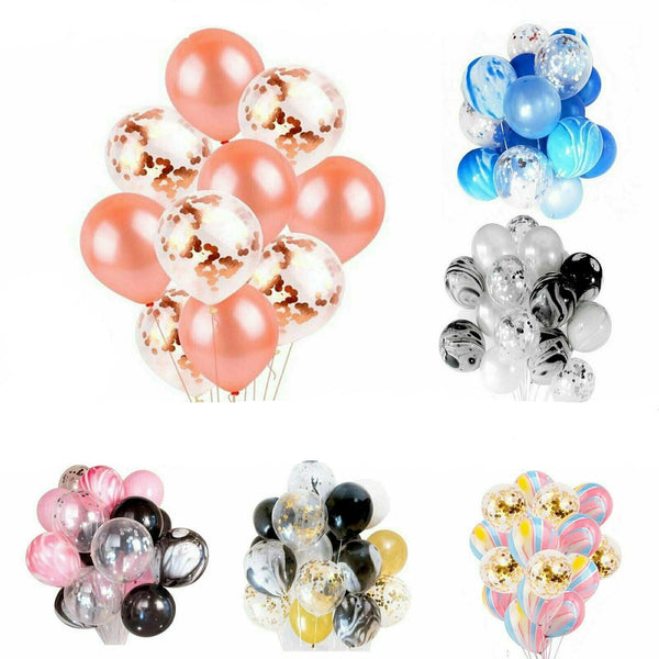 10-24pcs Balloon Set Foil Balloons Latex Confetti Balloon Party Birthday Wedding - Lets Party