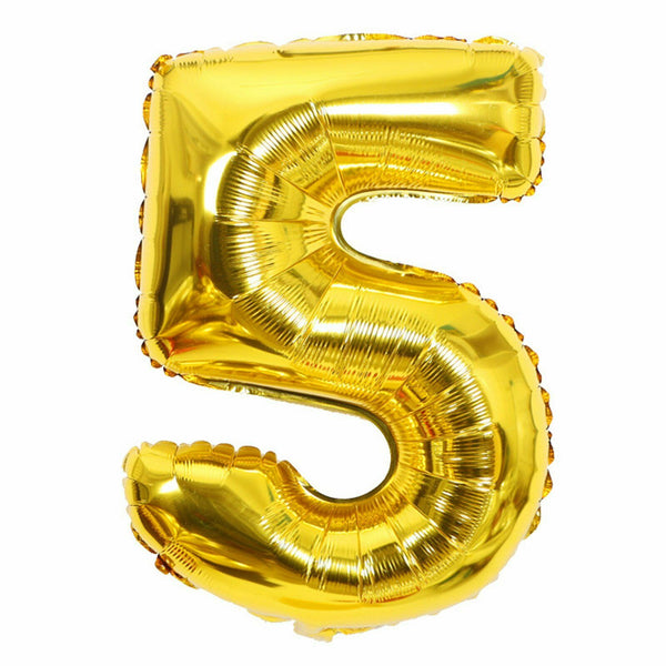 40cm Gold Foil Number Balloons  Birthday Wedding Party Decorations - Lets Party