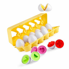 Matching Eggs 12 Pcs Set Color & Shape Recoginition Sorter Puzzle For Kids Gift