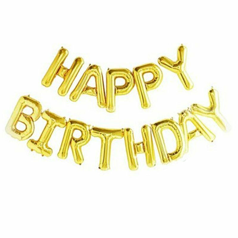 40cm 3D Happy Birthday Letters Balloons Inflating Foil Banner Bunting Celebrate - Lets Party