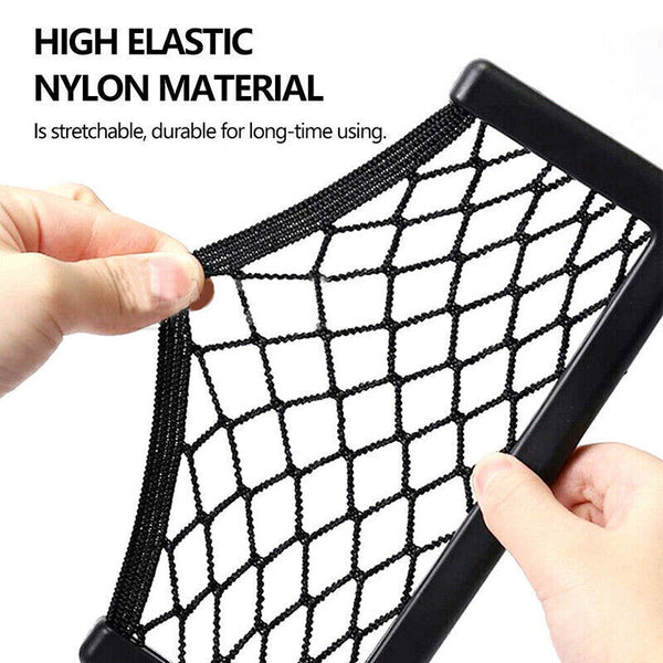 2Pcs Car Net Storage Holder Adhesive Pocket Auto For Phone Sunglasses Black Mesh - Lets Party