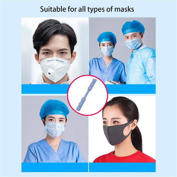 Face Mask 4x Adjustable Ear Hook Strap Extension Ear Saver Fixing Clip Buckle