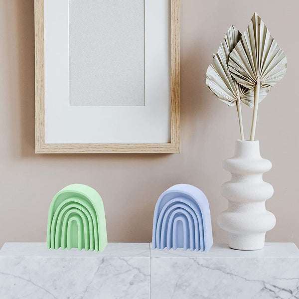1Pc 3D Rainbow Bridge Shape Muffin Silicone Candle Mold DIY Gypsum Soap Mould AU