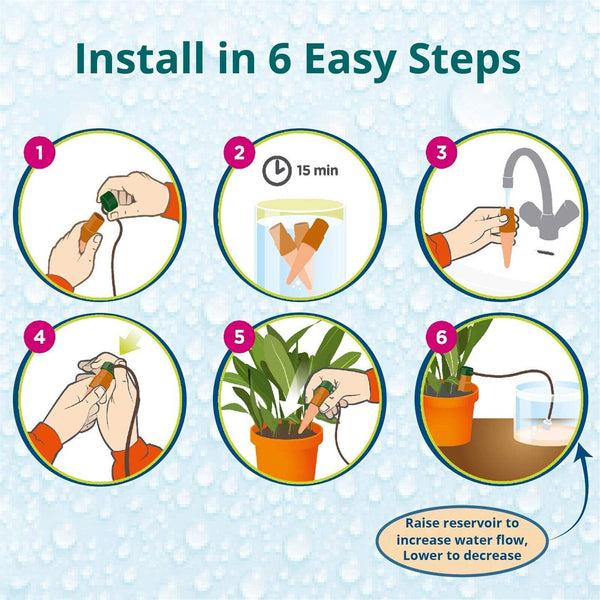 10x Automatic Watering Spikes System Houseplant Garden Plant Self-Watering Syste