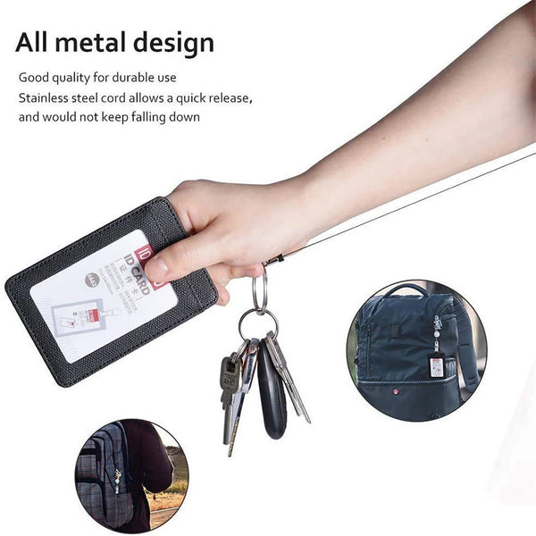 Retractable Stainless Steel Keyring Pull Ring Key Chain Recoil Heavy Duty AU