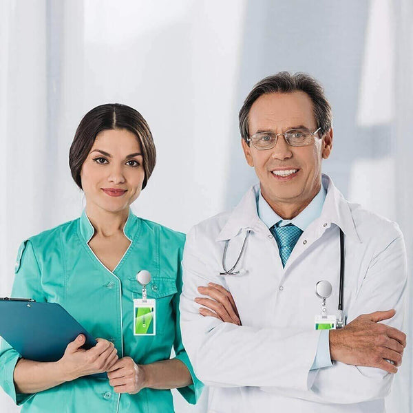 2 X Recoil Key Ring Carabiner Retractable Stainless Steel Chain ID Badge Pull AU