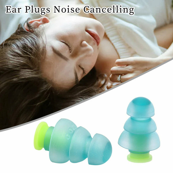Pair Silicone Ear plugs 25db Earplugs Sleeping Shooting Reusable Noise Reduction