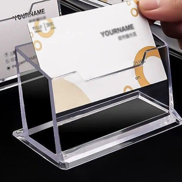 10 X Clear Desktop Business Card Holder Display PMMA Stand Plastic Desk Shelf AU