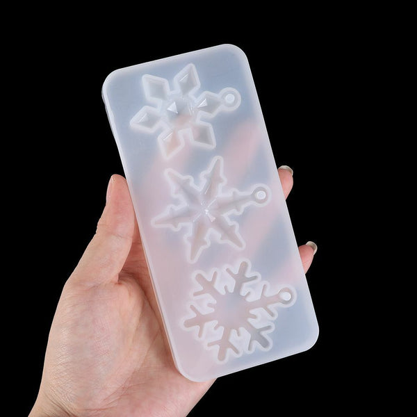 2X Silicone Snowflake Cake Mould Resin Epoxy Jewelry Making Mold DIY Craft Tool