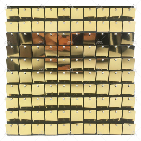2.1x2.1m Shimmer Wall Shiny Shimmer Square Sequin Wall Air Activate 3D Backdrop - Lets Party