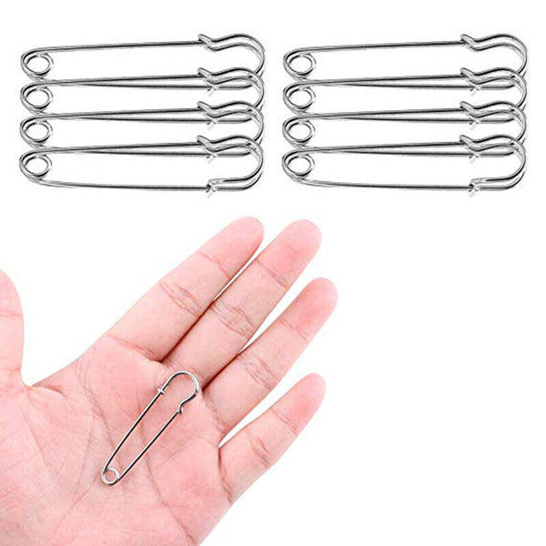 Large Safety Pins 3.5Inch 87mm Silver Tone Metal Craft Sewing Quilt Need