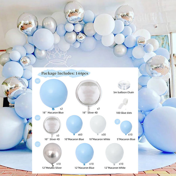 144pcs Blue Balloon Arch Kit Set Birthday Wedding Party Garland Decor Balloons A