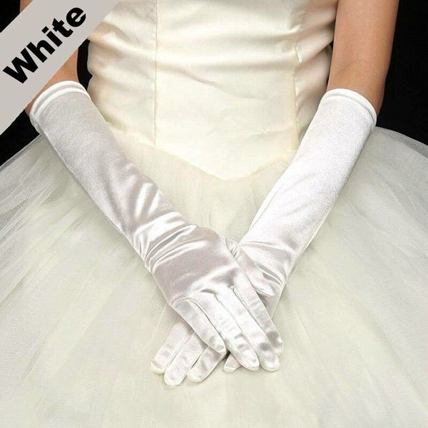 Fashion Satin Long Gloves Opera Wedding Bridal Evening Party Prom Costume