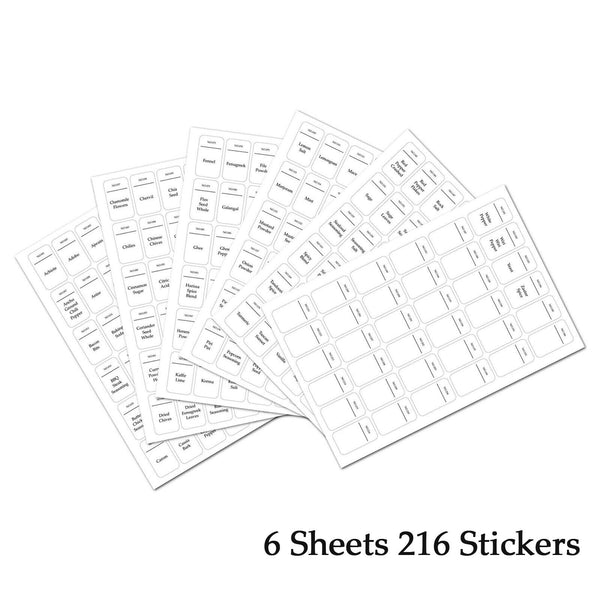 216/432Pcs DIY Spice Storage Jar Labels Stickers Decals Pantry Kitchen Labels AU