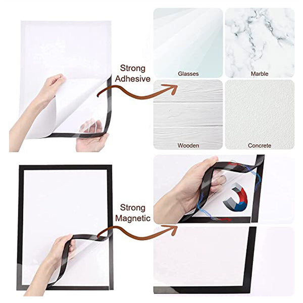 Sign Holder Display Poster Self Adhesive Magnetic A4 Wall Windows Door