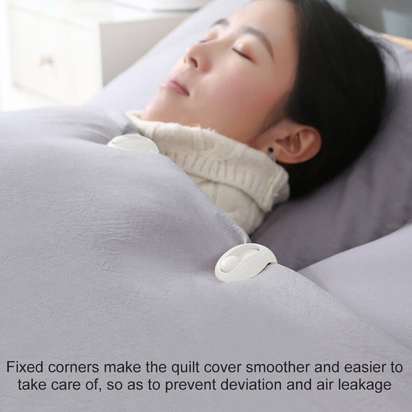 6/12/18X White Buckle Fixer Quilt Clips Non Slip Duvet Cover Home Bedding Holder - Lets Party