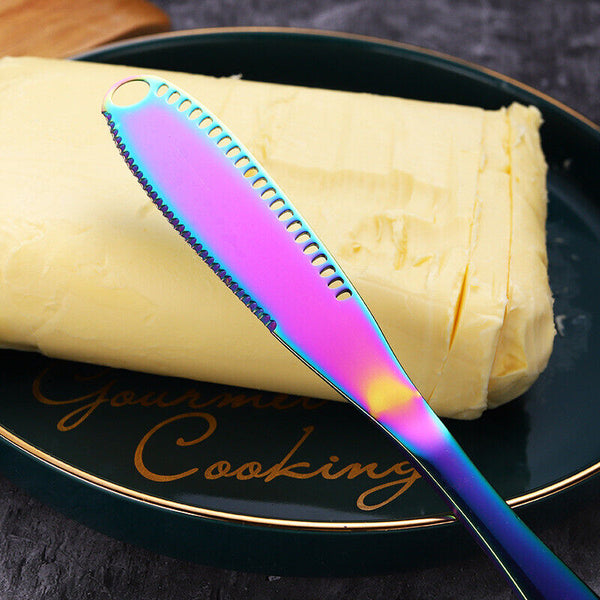 Stainless Steel Butter Knife Cold Hard Butter Serrated Edge Spreader Cheese Jam