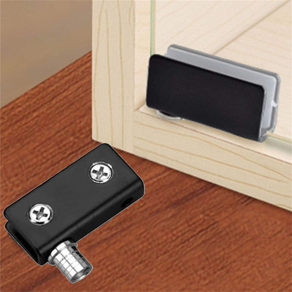 Glass Door Hinges Stainless-Steel Cabinet Pivot Hinge Clip No Drilling