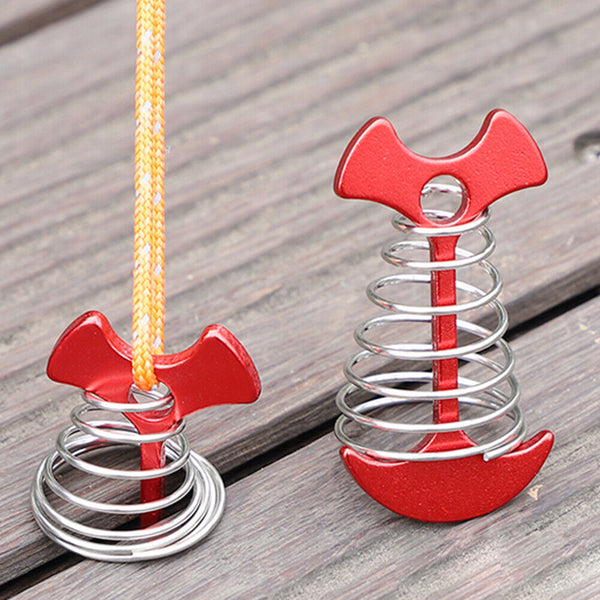 10pcs Tent Stakes Deck Anchor Pegs Camping Outdoor Spring Fishbone Fixed Nails