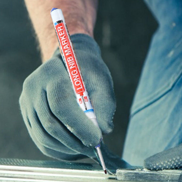 12Pcs Long Head Deep Hole Long Nosed Marker Multifunction Deep Drill Hol Marker