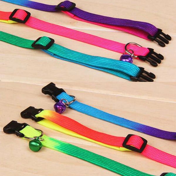 12PCS Dog Kitten Puppy Collar Adjustable Harness Pet Cat Neck Strap with Bell
