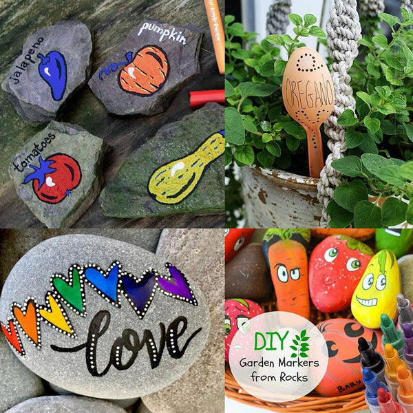12 Colours Acrylic Paint Pens For Rock Painting Stone Ceramic Glass Rock Markers - Lets Party