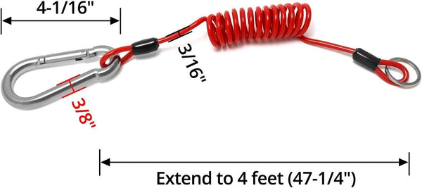 4 Ft Breakaway Trailer Cable Trailer Brake Safety Cable Spring Towing Coiled Wi