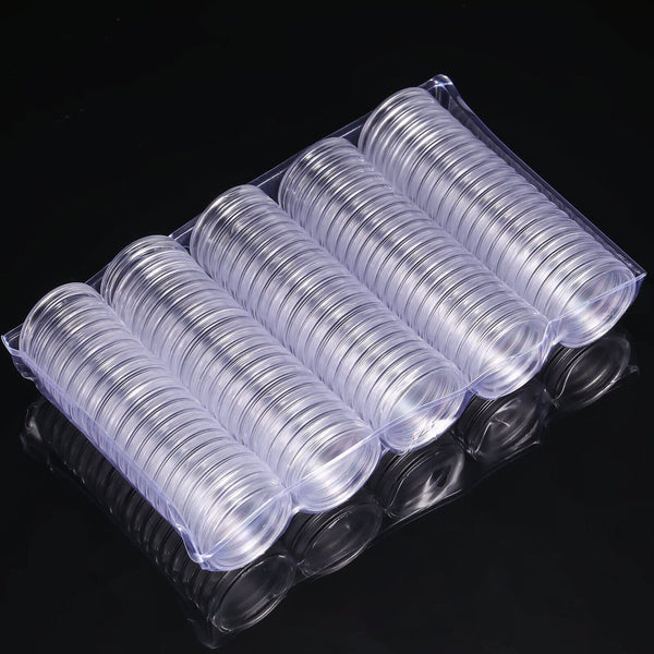 20Pcs 21mm Coin Storage Box Case Capsules Holder Clear Plastic Round Display AU