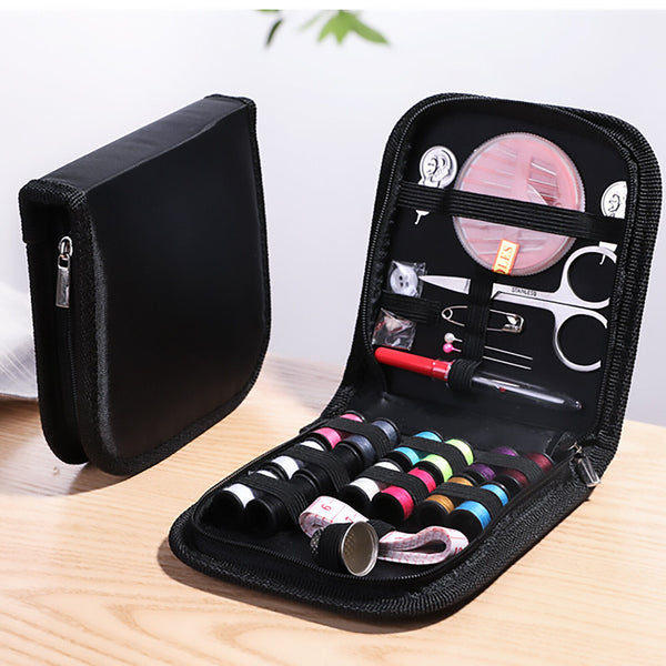Portable Sewing Kit Home Travel Sewing Thread Needles Pins Measure Set With Case
