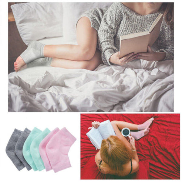 Silicone Gel Heel Socks Cracked Foot Skin Care Protector Sleeve Relief