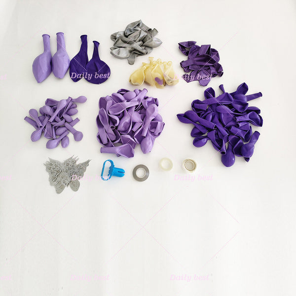 140pcs Butterfly Purple Balloon Arch Kit Garland Birthday Wedding Party Decor AU