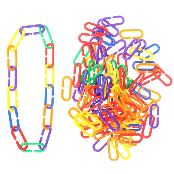 100pcs Plastic C-clips Hooks Chain C-links Sugar Glider Rat Parrot Bird Toy AUS