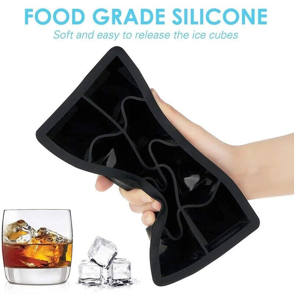 Grids Silicone Ice Cube Tray Large Mould Mold Giant Maker Square Black