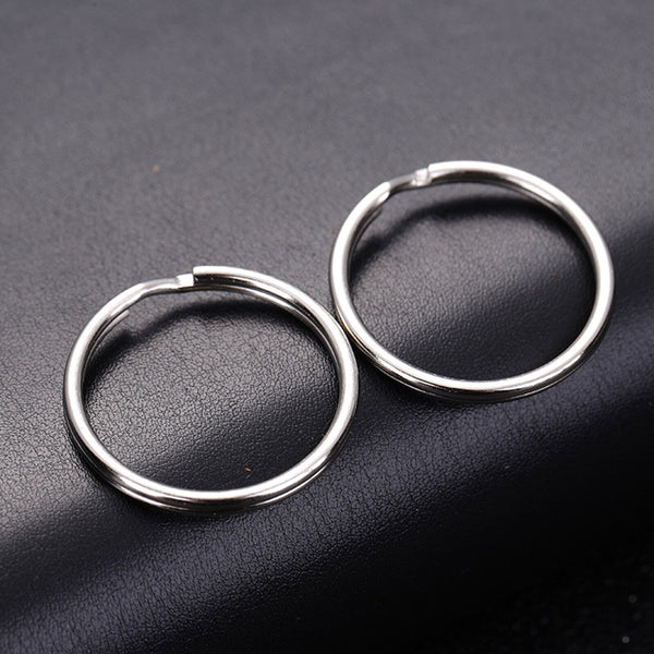 240PCS Stainless Steel Key Holder Split Scuba Rings Keyring Keychain Keyfob 25mm