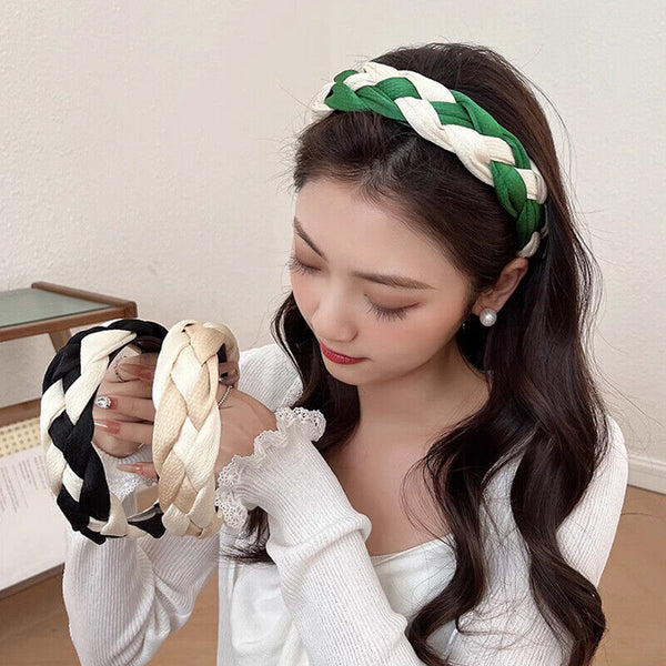 Women Headband Twist Hairband Bow Knot Cross Tie Wide Headwear Hair Band Hoop