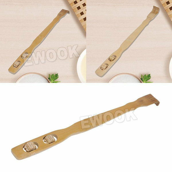 2x Long Reach Wooden Bamboo Scratch Back Scratcher Body Massage Itchy Relieve 4C - Lets Party