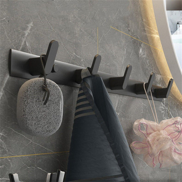 Hooks Key Coat Clothes Door Holder Rack Hook Aluminum Wall-Mounted Hanger